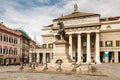 Garibaldi Statue and Opera Theater in Genoa