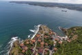 Garipce Village, view from the helicopter. Garipce Village. Garipce is a village in Sariyer district of Istanbul Province, Turkey Royalty Free Stock Photo