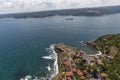 Garipce Village, view from the helicopter. Garipce Village. Garipce is a village in Sariyer district of Istanbul Province, Turkey Royalty Free Stock Photo