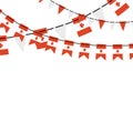 Garland banner in the colors of Canada. Canadian buntings, garlands, flags set isolated on white background. Vector