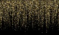 Garland border gold glitter vector background illustration.