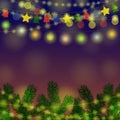 Garland Christmas Background Royalty Free Stock Photo