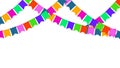 Garland of color Party flags Isolated on White background. Royalty Free Stock Photo