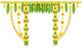 Garland for door of mango leaves and marigold flowers. Ugadi or gudi padwa indian lunar new year Royalty Free Stock Photo