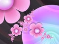 Garland of flowers. Beautiful fractal picture with flowers