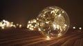 Garland, glowing glass balls, holiday home decoration Royalty Free Stock Photo