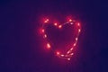 Garland heart made of glowing lights