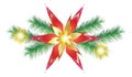 2024 Garland Winter Holiday Happy New Year Christmas Decoration STAR isolated vector