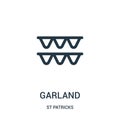 garland icon vector from st patricks collection. Thin line garland outline icon vector illustration. Linear symbol for use on web