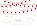 Garland of Japanese flags. Japan`s Independence Day