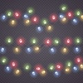 Garland, LED neon Christmas lights, glow lamp. Royalty Free Stock Photo