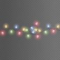 Garland, LED neon Christmas lights, glow lamp. Royalty Free Stock Photo