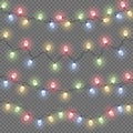 Garland, LED neon Christmas lights, glow lamp. Royalty Free Stock Photo