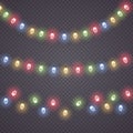 Garland, LED neon Christmas lights, glow lamp. Royalty Free Stock Photo