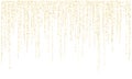 Garland lights gold glitter hanging vertical lines vector holiday background.