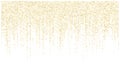 Garland lights gold glitter hanging vertical lines vector holiday background.