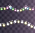 Garland Made of Shining Big Small Glittering Stars