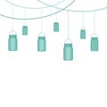 Garland with mason jars. Vector illustration.