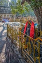 A garland of statues of Hindu Gods and Goddesses at Maha Bodhi Temple Complex