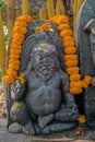 A garland of statues of Hindu Gods and Goddesses at Maha Bodhi Temple Complex