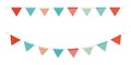 Garland of triangular flags on ribbon in nautical theme. Vector illustration bunting in cartoon style. Royalty Free Stock Photo