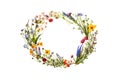 Garland from wildflowers on a background