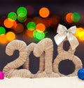 Garlands in the background in the background, 2018, happy new yers Royalty Free Stock Photo