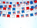 Garlands of USA flags. Banner to celebrate