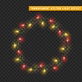 Garlands, Christmas decorations lights effects. Royalty Free Stock Photo