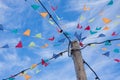 Garlands of colorful flags Royalty Free Stock Photo