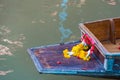 Garlands for good luck at the heading of the boat.Thailand. Royalty Free Stock Photo