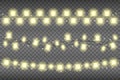 Garlands light ribbon for festive, holiday on a transparent background