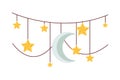 garlands with stars and moon