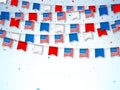 Garlands of USA flags. Banner to celebrate