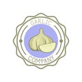 Garlic badge vector illustration.