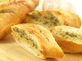 Garlic baguette, close up Royalty Free Stock Photo