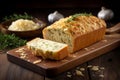 Garlic bread cheese dish. Generate Ai Royalty Free Stock Photo