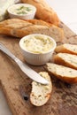 Garlic bread compound butter herb baguette thyme rosemary coriander oregano Royalty Free Stock Photo