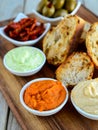 Garlic Bread with mayo olives and avocado Royalty Free Stock Photo