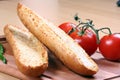Garlic bread and tomatoes