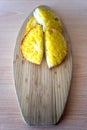 Garlic Breads On Wooden Plate