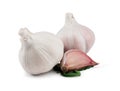 Garlic Bulbs and Cloves on white Royalty Free Stock Photo