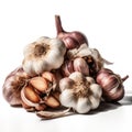 garlic bunch on white background
