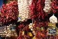 Garlic and chili in Central Market Hall in Budapest