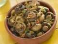Garlic and Chilli Marinated Mushrooms Royalty Free Stock Photo