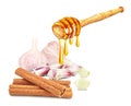 garlic with cinnamon and honey Royalty Free Stock Photo