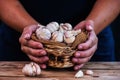 Garlic Cloves and Bulb. Thai herb and ingredient for food cooking Royalty Free Stock Photo