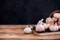 Garlic Cloves and Bulb. Thai herb and ingredient for food cooking Royalty Free Stock Photo