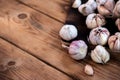 Garlic Cloves and Bulb. Thai organic herb and ingredient for food cooking Thai food. Royalty Free Stock Photo