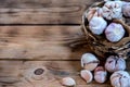 Garlic Cloves and Bulb. Thai organic herb and ingredient for food cooking Thai food. Royalty Free Stock Photo